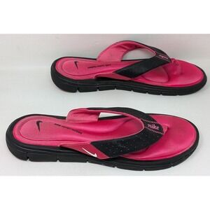 Nike Black/Pink Sandals Comfort Footbed Thong Women's Size 9 US (354925-012)